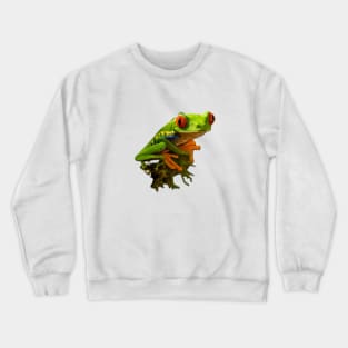 Green lake frog on the moss Crewneck Sweatshirt